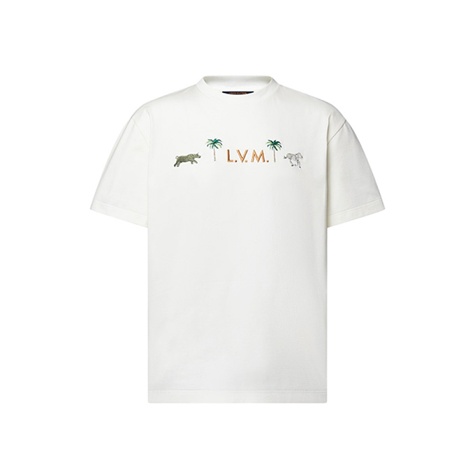 lv louis vuitton rhino embroidery short sleeve t-shirt